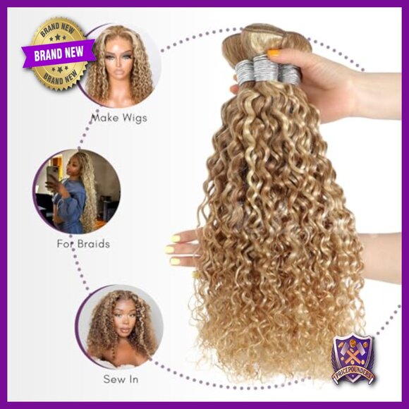 Human Hair Extensions 100% Brazilian 3 Bundles Water Wave 12-16 Inch main image 5